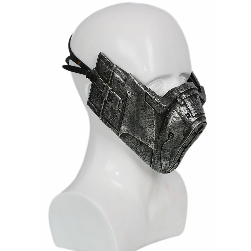 Маска для косплея Mortal Kombat Sub Zero аксессуары реквизит из серой смолы полулица маски