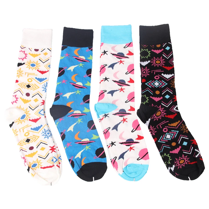 JULY'S песня без коробки 4 пары много Happy Socks Для мужчин s смешные носки брендовые хлопковые Для мужчин платье носки креативные носки