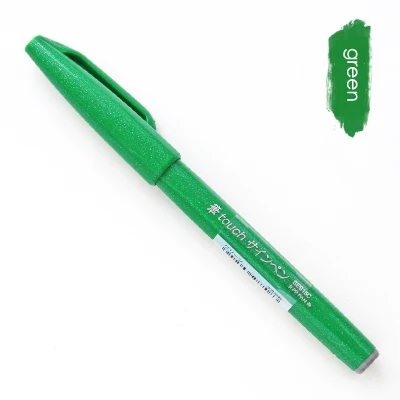 green Япония, специальная ручка, ручка, Цветной маркер, кисть, ручка для рисования, художественные принадлежности для скрапбукинга, школьные канцелярские принадлежности, магазин - Цвет: green