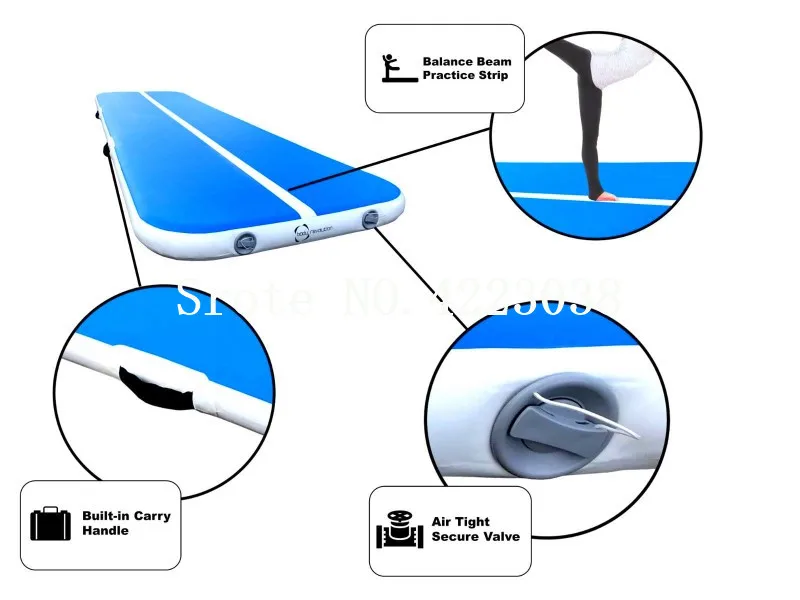 Купить Бесплатная доставка, 0,9 мм, ПВХ 9*2*0,2 м, воздушный трек, надувная гимнастика, Акробатический воздушный трек с электрическим воздушным насосом