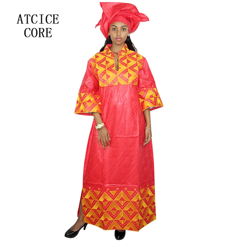 Африканские платья для женщин базин богатый дизайн с вышивкой длинное платье