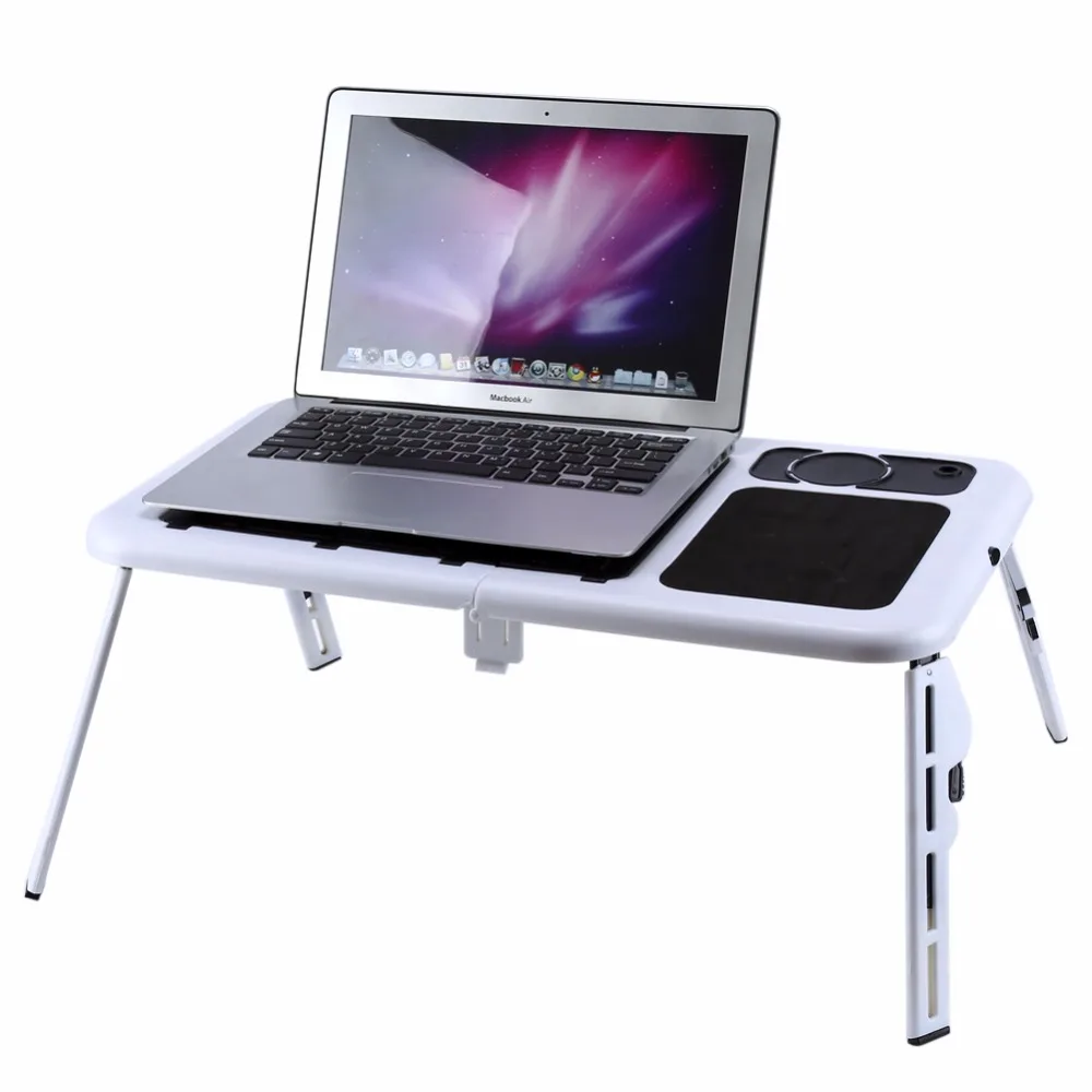 Laptop Desk Computer Standing Table Portable Adjustable Bed Sofa Stand Tray USB Cool Fans | Мебель