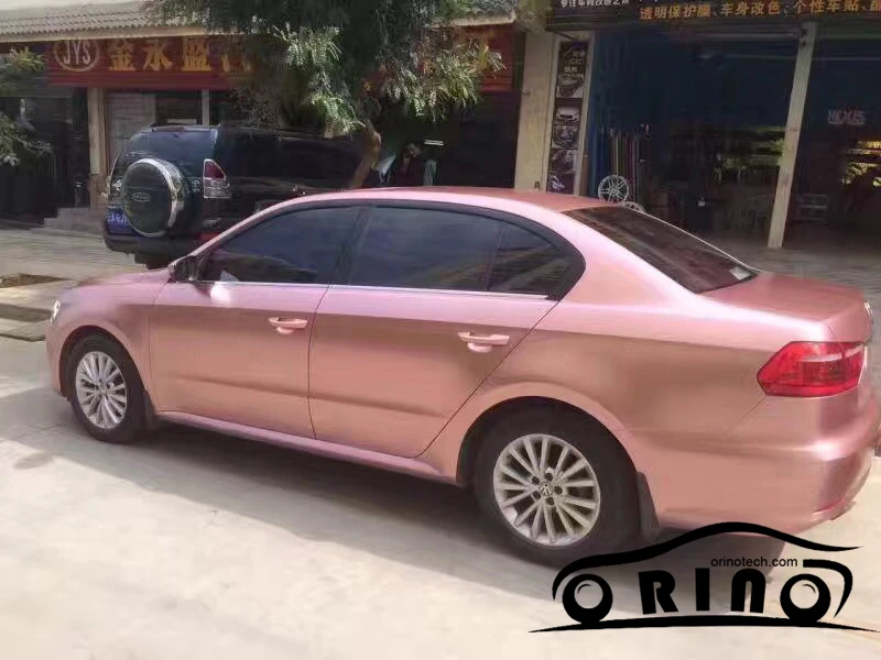 

Metal Pearl Metallic Vinyl Wrap Rose Gold Adhesive Car Full Body Sticker Wrapping Foil With Air Release/ Bubble Free