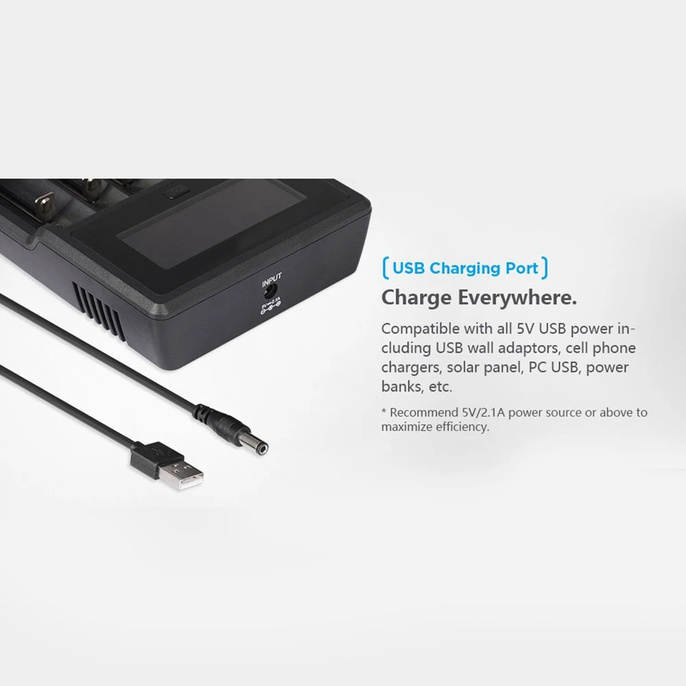 Зарядное устройство Usb ЖК дисплей для 3 7 V Li Ion 10440 14500 18650 26650 Xtar|Аксессуары батарей| |