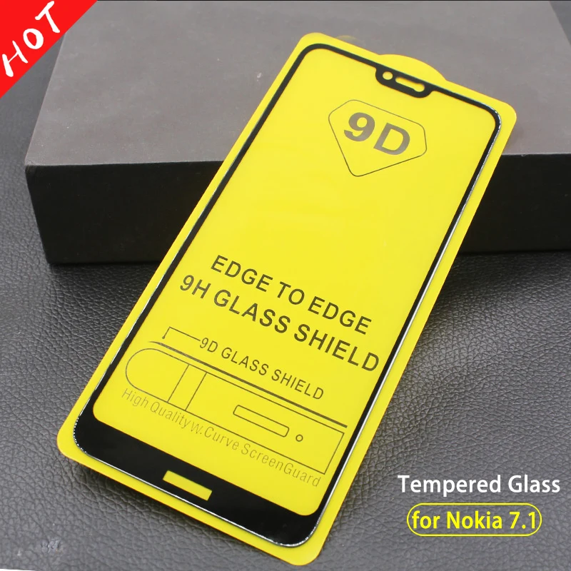 9D полное клеевое Покрытие Закаленное стекло для Nokia 7 1 Защитная пленка экрана