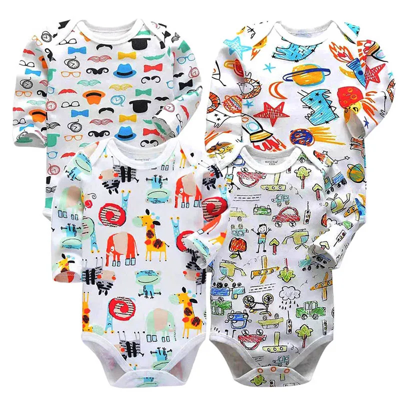 4 шт./партия Одежда для новорожденных модная одежда маленьких мальчиков и девочек