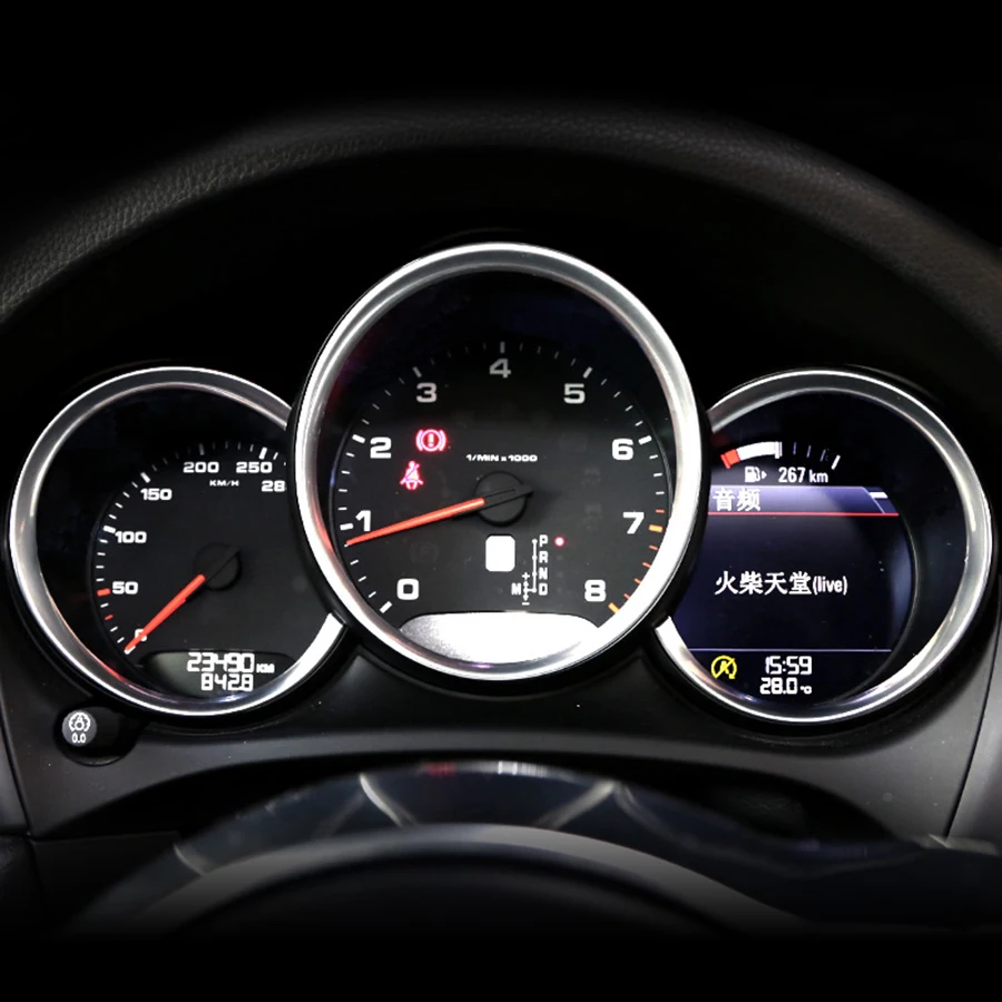 Хромированный АБС пластик кольцо для приборной панели автомобиля отделка Porsche