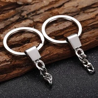 50pc manufacturers supply high quality 2 0x30mm flat ring alloy head 3 grinding chain metal key ring diy keychain accessories