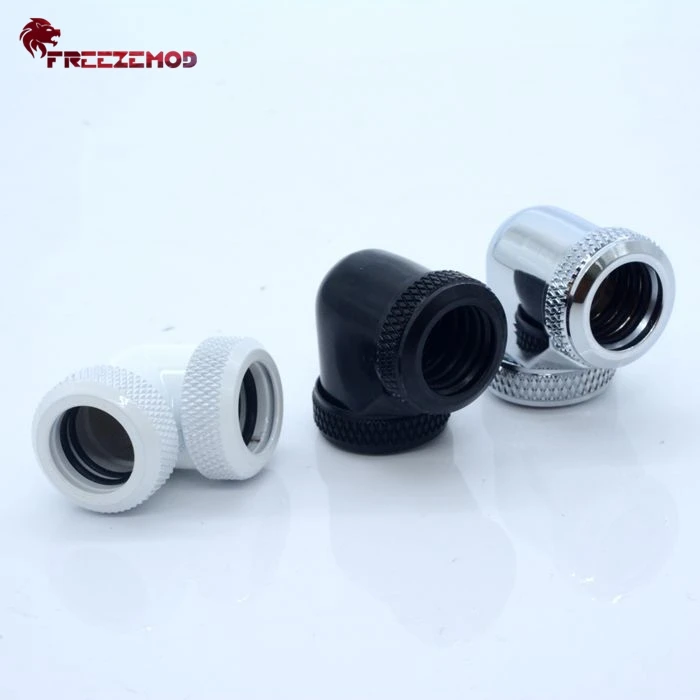 FEEEZEMOD OD14mm жесткая трубка-90 градусов двойная сторона штуцера компьютера ПК охладитель воды Штуцер OD14mm жесткая труба. HYGKN-T90