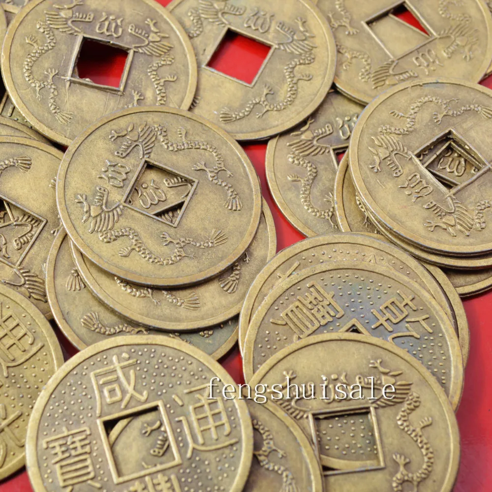 5 шт. Fengshui I Ching монеты, двойной дракон китайские монеты 32 мм(1,") Y1078