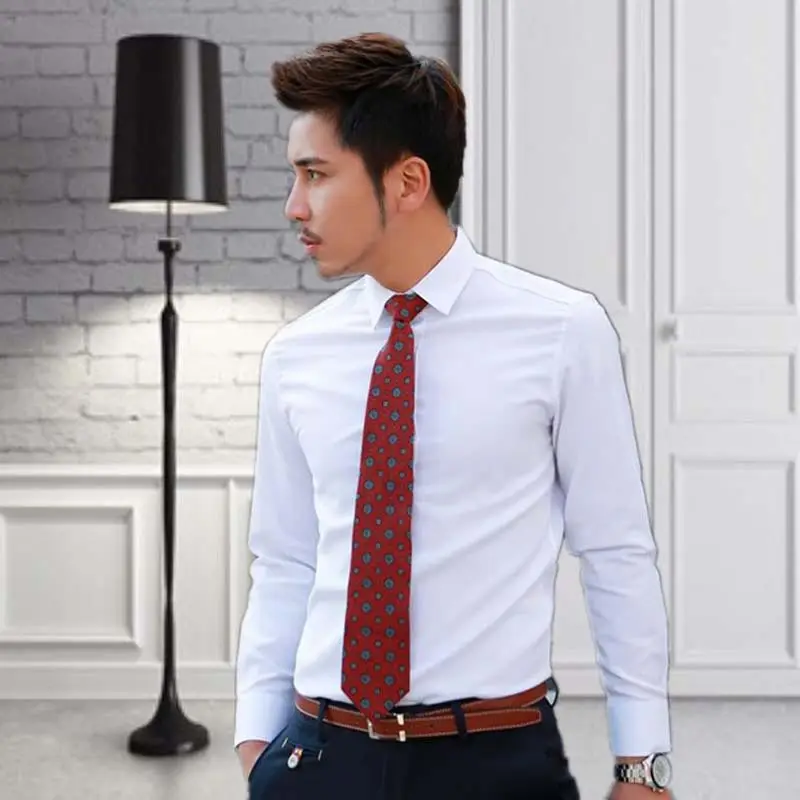 Мужская рубашка-Новинка чистого черного цвета с длинными рукавами рубашка