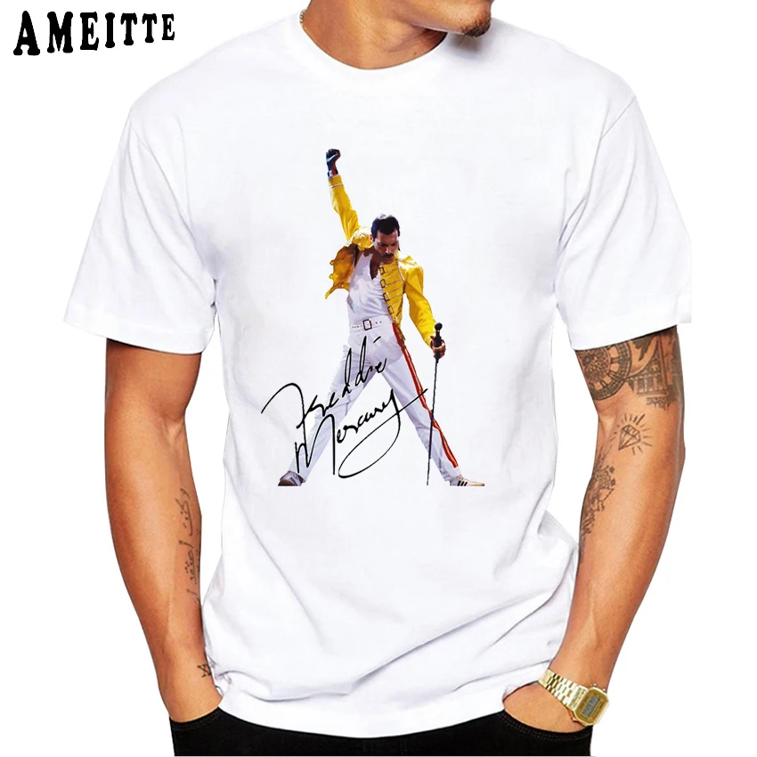 Футболка Freddie Mercury The queen Band Art, Мужская Хип-Хоп Ретро Рок хипстерская футболка, винтажные повседневные топы для мальчиков в стиле Харадзюку, Мужские футболки в стиле панк