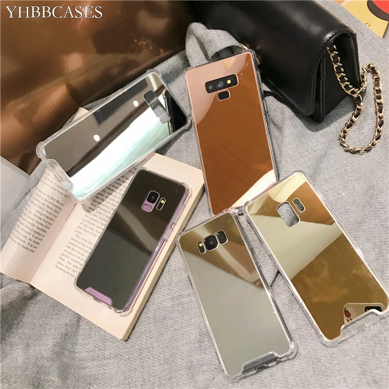 Модные Золотые Зеркальные Чехлы YHBBCASES для Samsung Galaxy S10 S8 S9 Plus чехол телефона Note 8 9