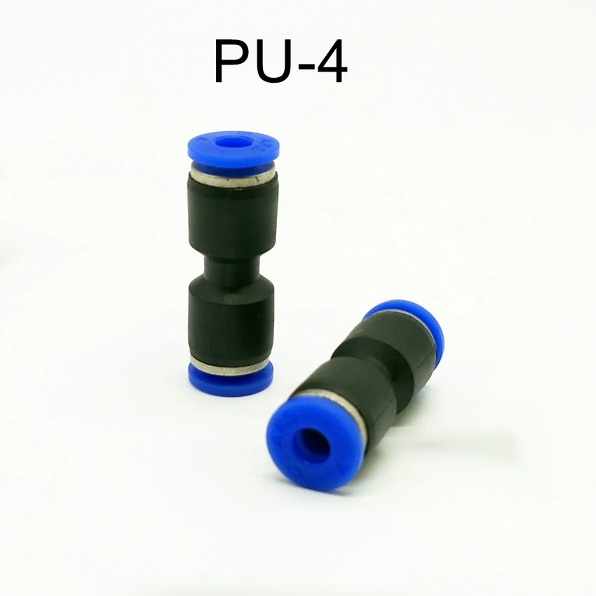 

10pcs/lot Pneumatic Fitting 4mm to 4mm Straight Union PU-4 Straight Push in Connector for 4mm OD Hose