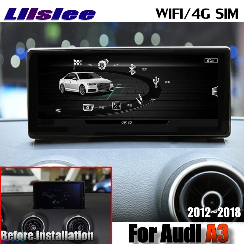 Lislee автомобильный мультимедийный плеер NAVI для Audi A3 2012~ MMI CarPlay адаптер радио WI-FI карта 3/4G SIM gps Экран навигации