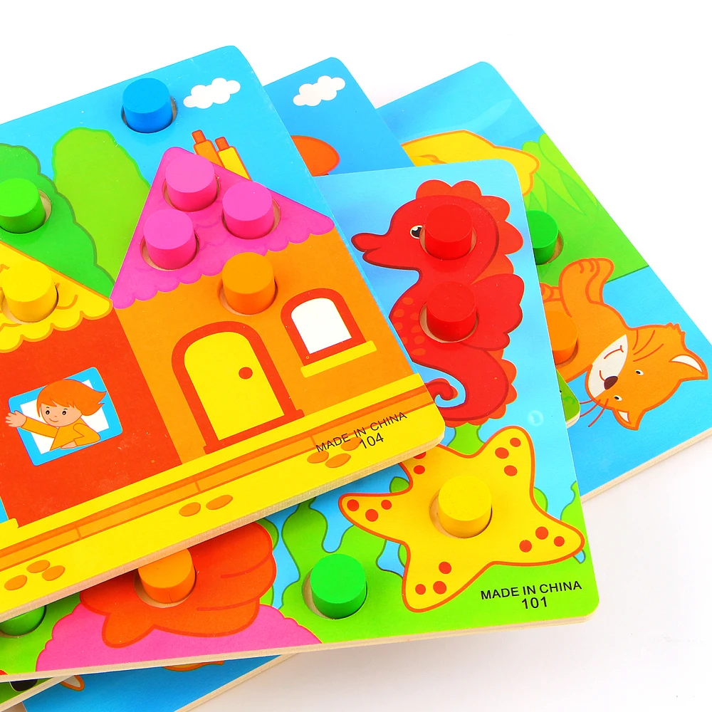 Обучающие игрушки Монтессори цветная познавательная доска для детей деревянная