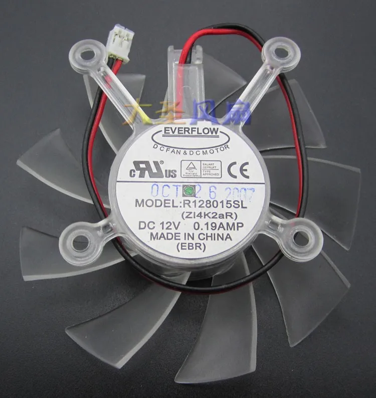 Компьютер кулер вентилятор 75 мм EVERFLOW R128015SL(Z14K2aR) DC 12 В 0.19AMP 2Pin 3Pin Замена для ASUS EN9600GSO EN9600GT EAH3850