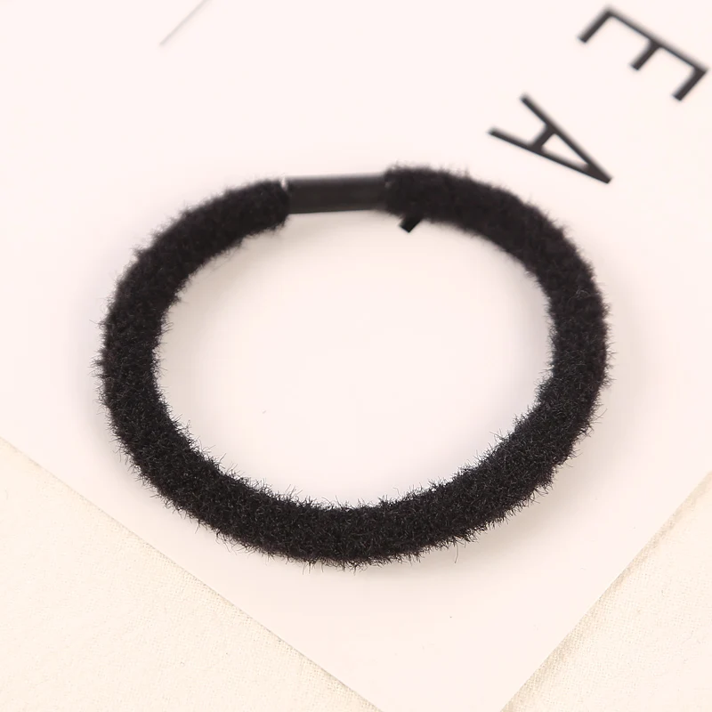 10pcs black 10 шт./партия, Зимние новые модные цветные эластичные резинки для волос, головной убор, Женский хвостик резинка для волос, аксессуары для волос для девочек - Цвет: 10pcs black