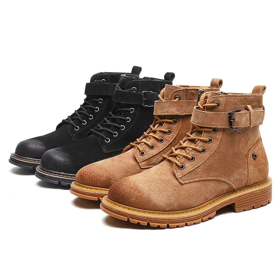 2018 г. Новые модные осенне зимние ботинки на шнуровке мужские трендовые короткие в