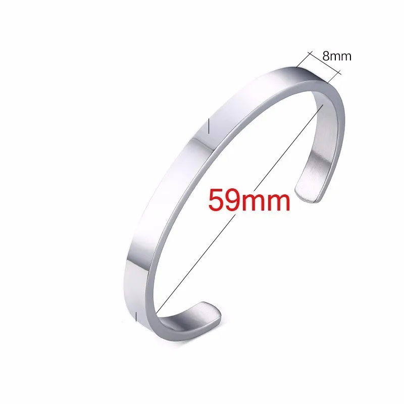 8MM SILVER 6 мм 8 мм классический плоский крутящий момент браслет для мужчин 8 мм нержавеющая сталь Grange манжеты браслет полировка отделка комфорт-fit - Окраска металла: 8MM SILVER