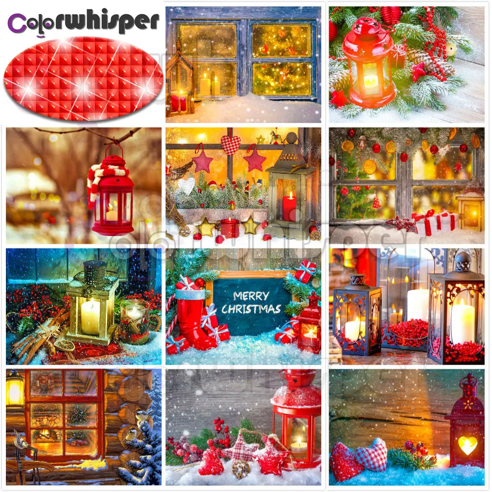 Алмазная живопись полный квадрат/круглый новый год Санта Клаус фонарь