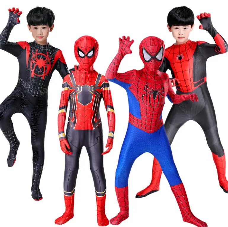 Новинка 2018 года Детский костюм Человека паука для мальчиков на Хэллоуин|Костюмы