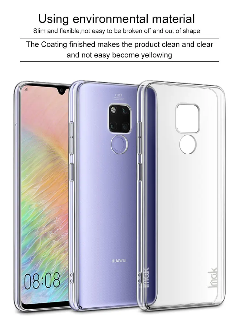 IMAK Чехол для huawei mate 20 Pro Жесткий ПК кристалл чехол для телефона для huawei mate 20 X 20X крышка защитный экран противоударный