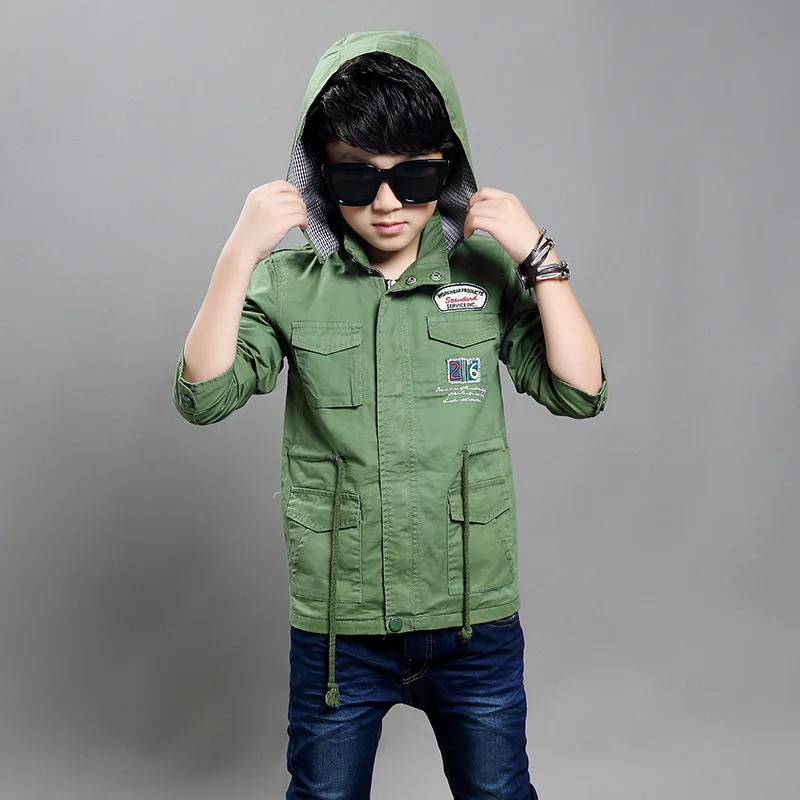 Плащ для мальчиков детская верхняя одежда с капюшоном и длинными рукавами