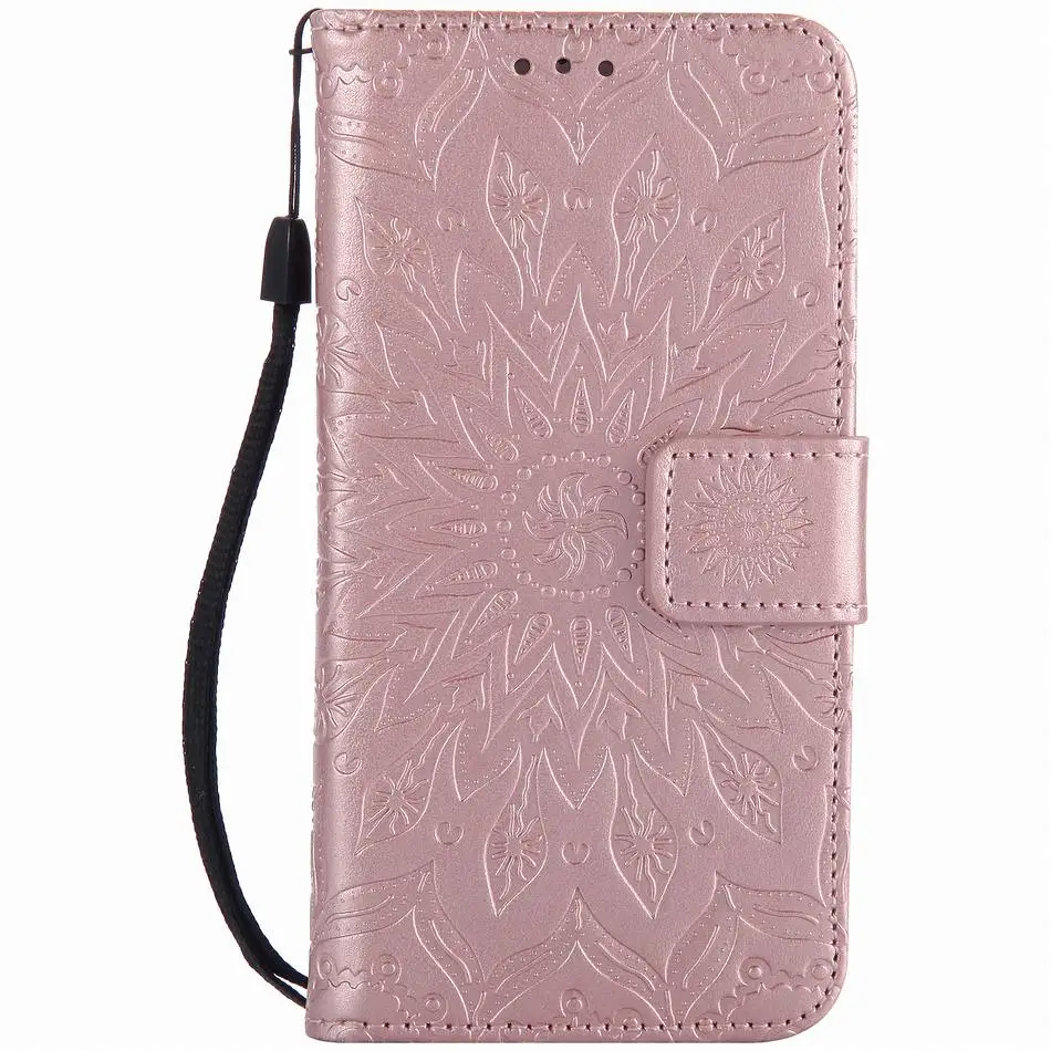 Кожаные чехлы-книжки с цветами для iPhone X, XR, XS, 11 Pro Max, 8, 7 Plus, 5S, 6 S, Touch 5, 6, однотонная цветная крышка, мандала, сумка для телефона DP23Z