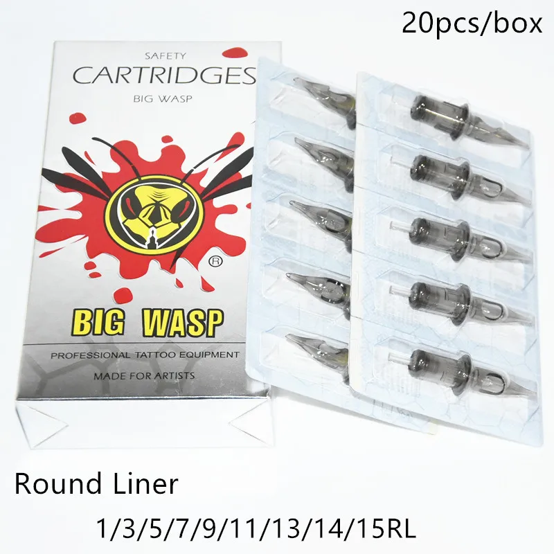 BIGWASP 20 шт./кор. одноразовые Перманентный макияж татуировки иглы RL/RM/M1/RS наконечник