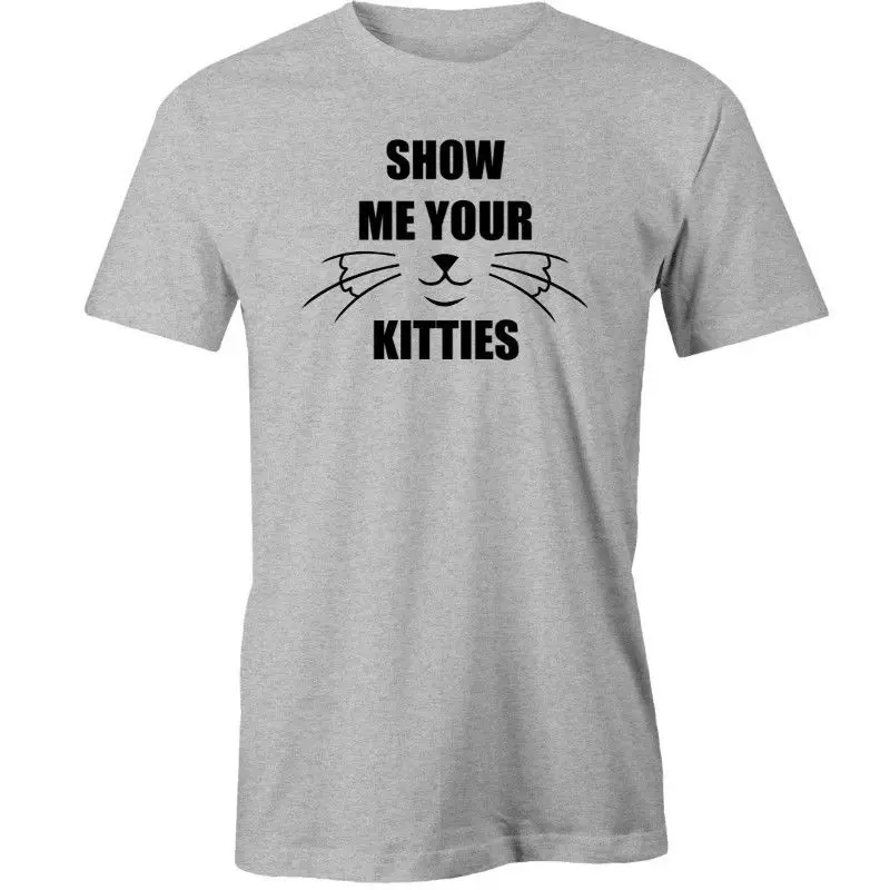 Мужская хлопковая футболка Show Me Your Kitties брендовая с изображением кошек и животных