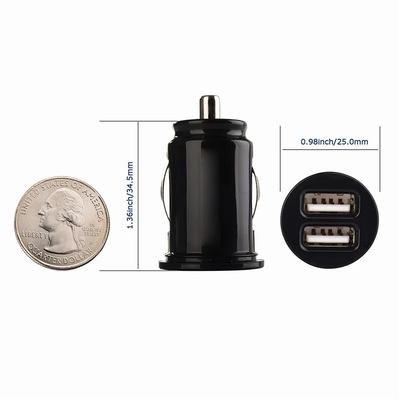 Portefeuille Mini Dual USB Автомобильное зарядное устройство для iPhone 7 Plus 8 X Xiaomi Redmi 4x Note 4 samsung Galaxy S8 мобильный телефон Автомобильная сигарета