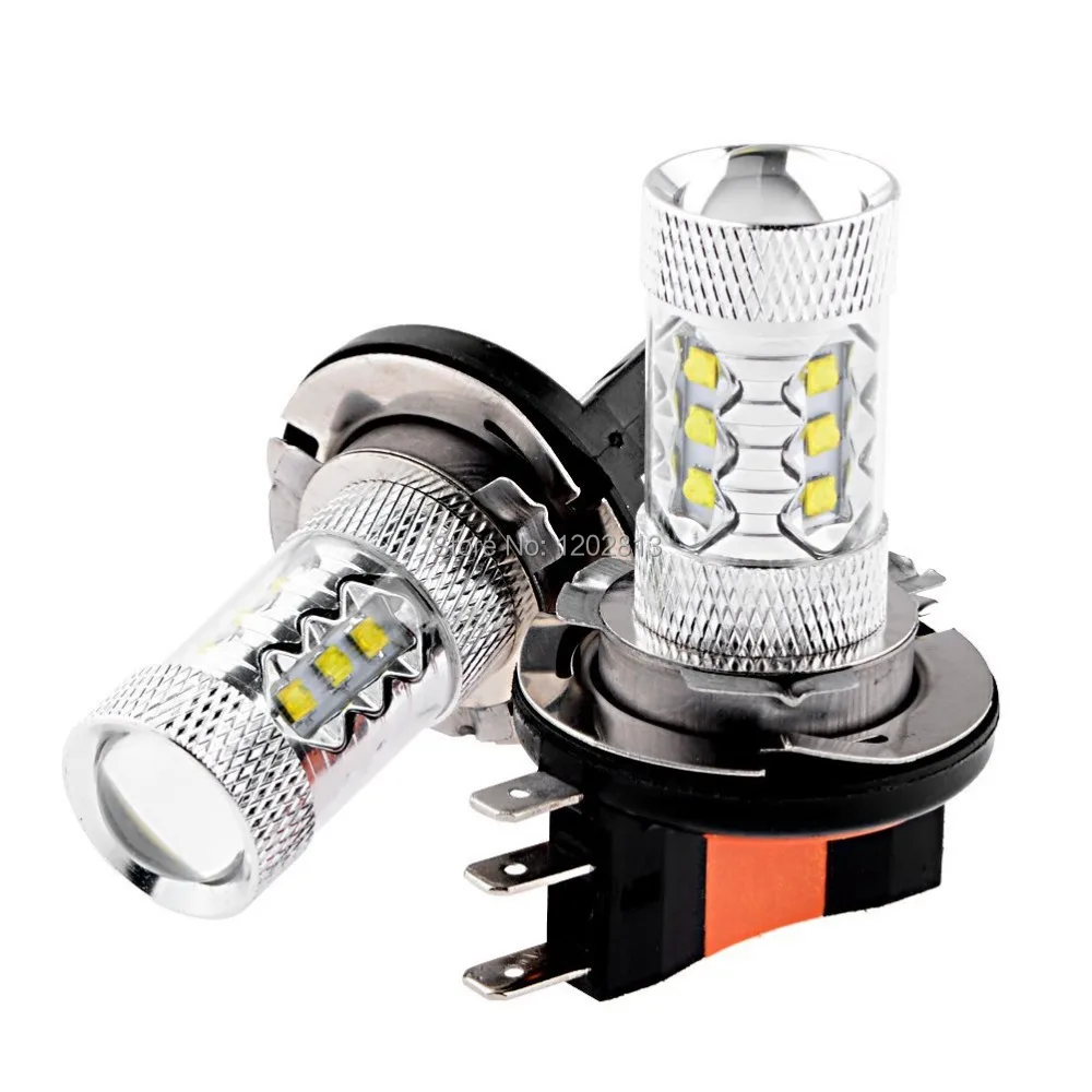 

2X 80W 6000K White H15 CREE XB-D Chips LED DRL Fog Light Bulb + Projector Lens For BMW 2 Series 2013-up Mercedes