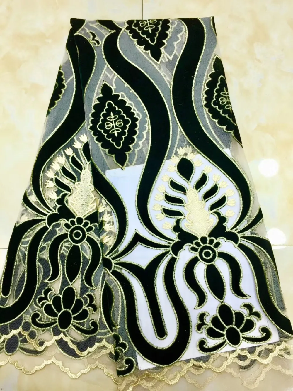 

New design French mesh lace fabrics, African gauze velvet mesh lace high-quality dress