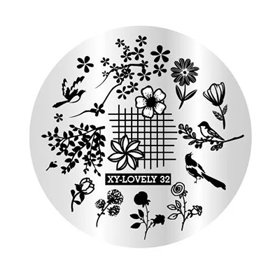 Новые пластины для штамповки ногтей шаблоны штамп пластины Круглый Маникюр DIY Набор инструментов цветок бабочка Птица Животное индийский узор - Цвет: 32