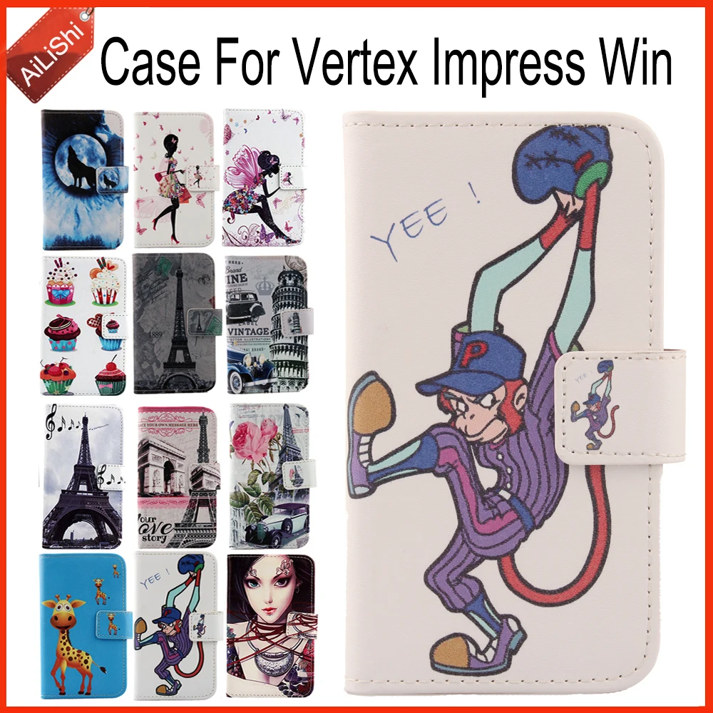 AiLiShi Case For Vertex Impress Win Luxury Flip Hot PU Leather Exclusive 100% Special Phone Cover Skin+Tracking | Мобильные телефоны