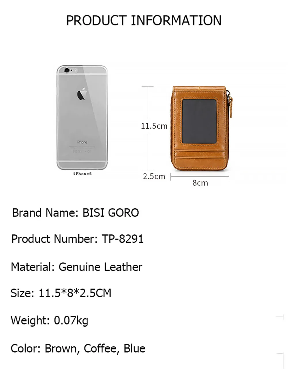 BISI GORO Card Holder Business Card Case with RFID Blocking Vintage Unisex High Quality Genuine Leather Credit Card Wallets