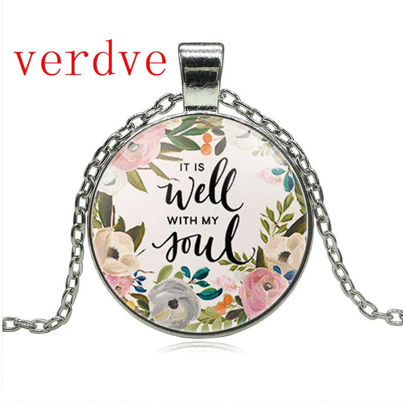 Библейский стих с надписью Wisdom ожерелье It is well with MY Soul|christian jewelry|verses biblenecklace letter |