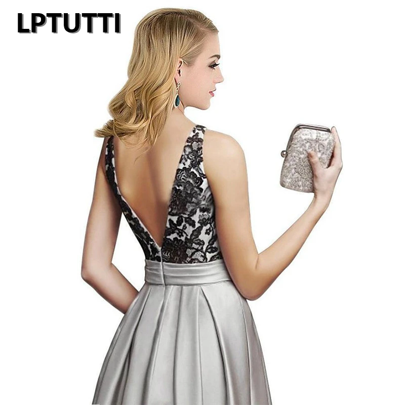 

LPTUTTI Patchwork Gray Lace Plus Size New For Women Elegant Date Ceremony Party Prom Gown Formal Gala Luxury Long Evening Dresse