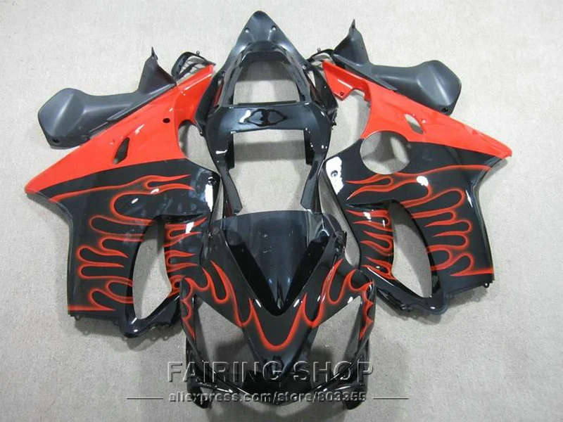 Cbr 600 f4i 01 02 03 красные Обтекатели с пламенем для Honda CBR 600F4i 2003 2002 2001 комплект