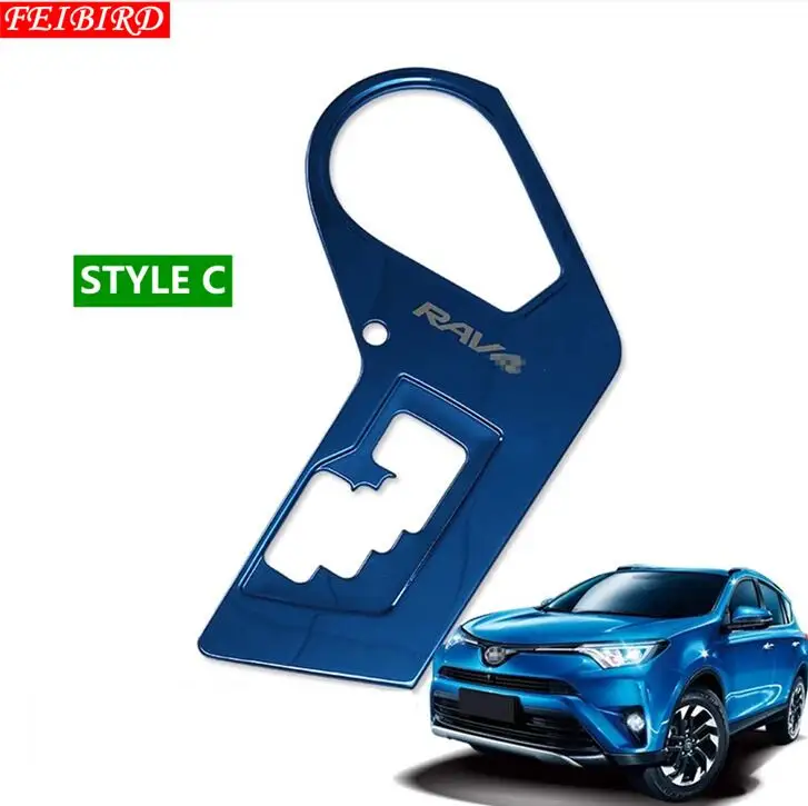 STYLE C 304 нержавеющая сталь стиль киоски внутренняя коробка передач Панель крышка отделка 1 шт. для Toyota Rav4 Rav 4 - Название цвета: STYLE C