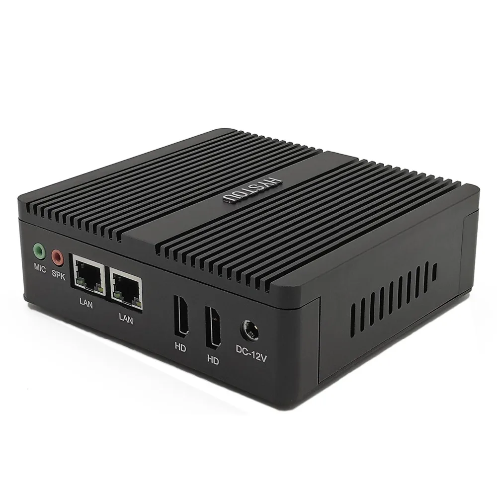 4 ядра мини ПК Dual Lan Мини компьютер Celeron N3160 Linux Win10 Двойной HDMI 2 * Gigabit LAN(RJ 45)