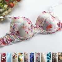 hot selling 100 natural silk bra underwear double faced silk print summer bra