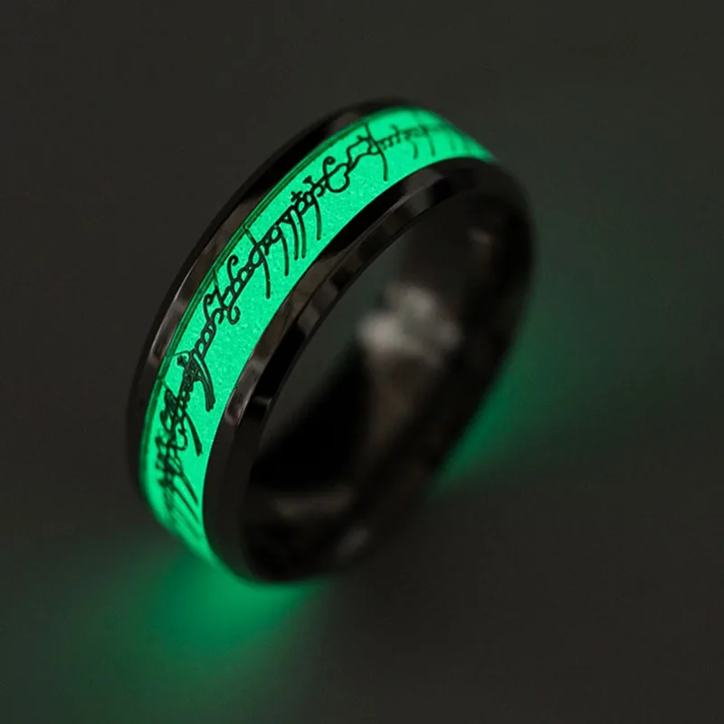 Top Quality Stainless Steel Luminous Midi Rings for Men Gold Glow In The Dark For Women Gift Jewelry Drop Ship | Украшения и