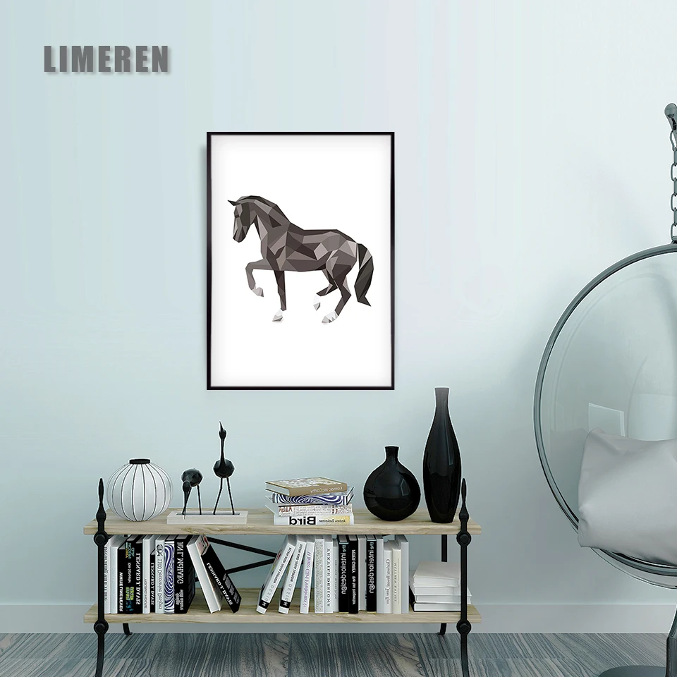 Nordic style New Art Poster Canvas pictures Painting Wall Picture Print Modern Home picture More Horses Head For Future | Дом и сад