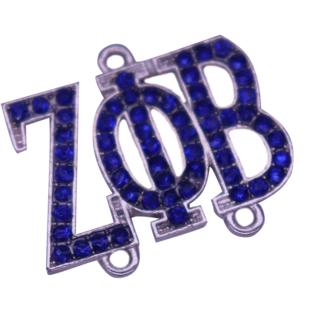 Лидер продаж подвеска с голубым кристаллом Zeta Phi Beta для изготовления ожерелий