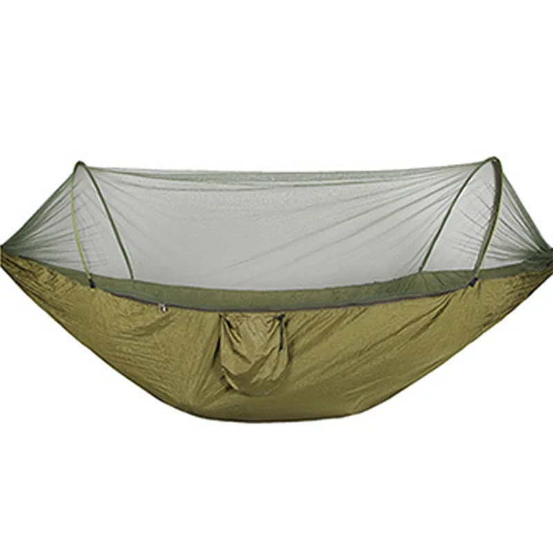 290x140 Army Green Открытый Кемпинг гамак с москитной сеткой 1-2 человек портативный подвесной кровать Быстрый открытый воздух палатка-качели кровать спальный мешок гамак - Цвет: 290x140 Army Green