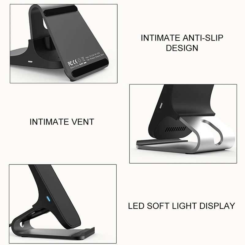 

Qi Wireless Charger Stand Dock for IPhone XS Max XR X 8 Fast Charger USB Wireless Charging for Samsung Galaxy S8 S9 S10 Note 8