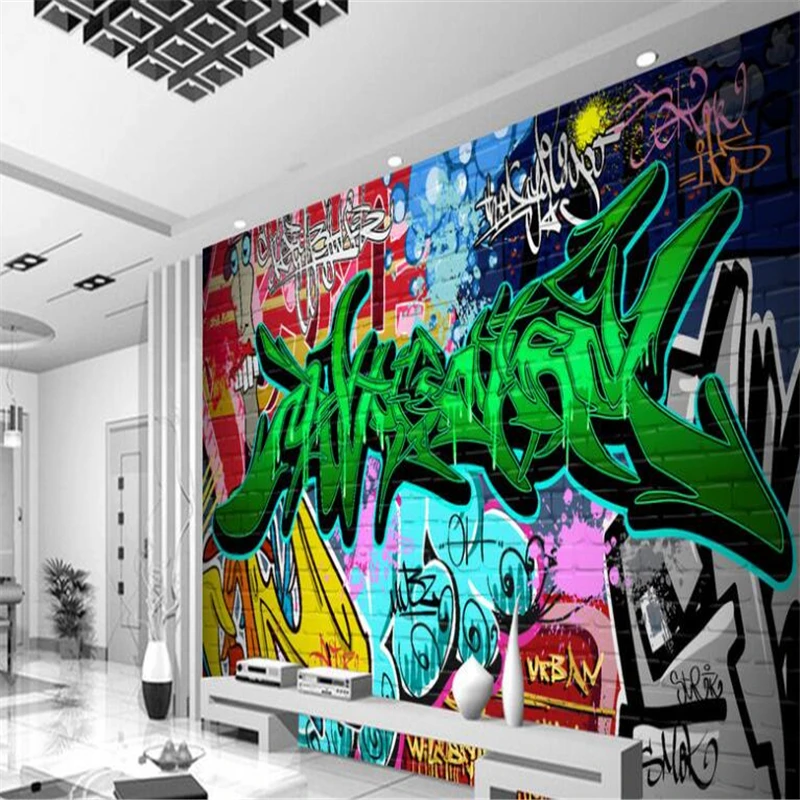 Настенные обои beibehang на заказ Модные индивидуальные яркие граффити KTV
