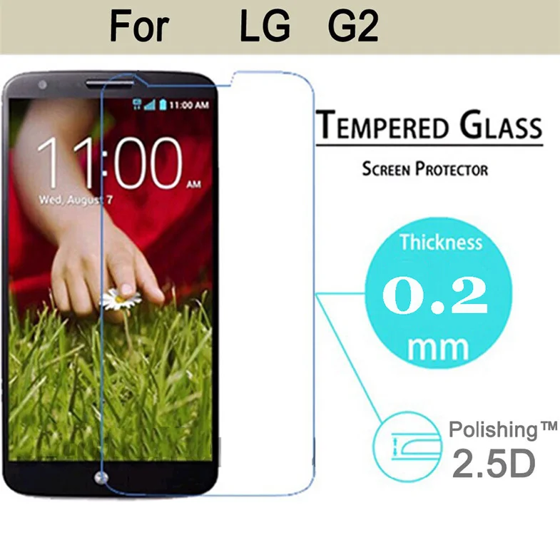 TOP Amazing Anti-fingerprint 0.20mm ultra thin Tempered Glass Screen Protector for LG Optimus G2 D802 Anti-Explosion Film | Мобильные